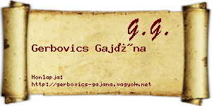 Gerbovics Gajána névjegykártya